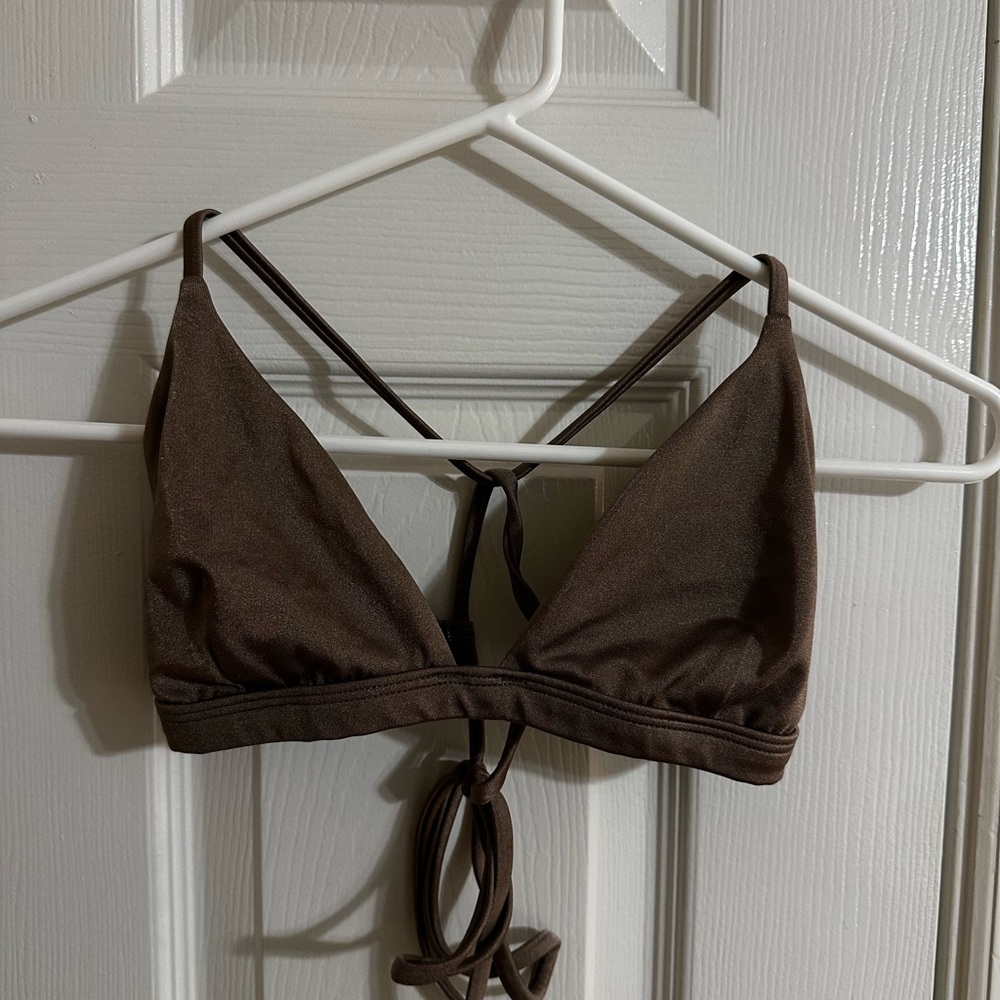 Billabong Brown Metallic Bikini Top